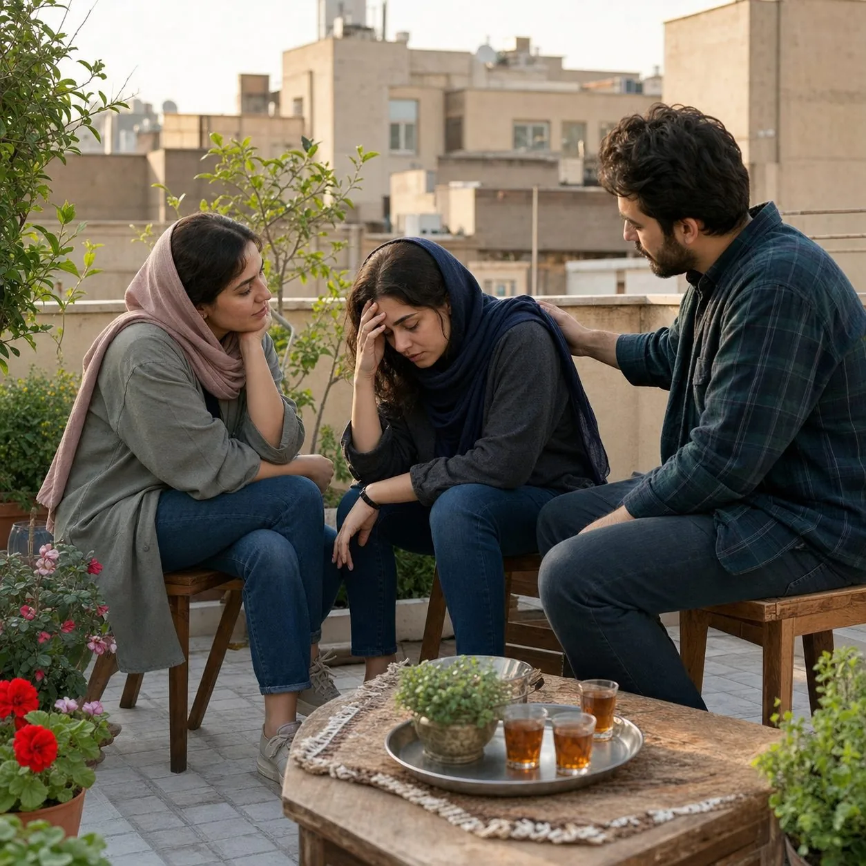 حمایت دوستانه در یک دورهمی آرام